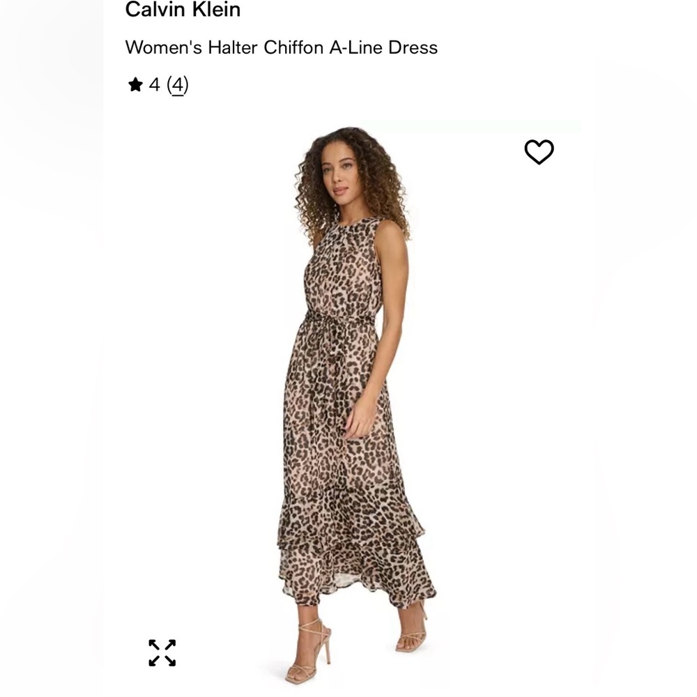 Calvin Klein Women's Animal Print Chiffon Midi Dress